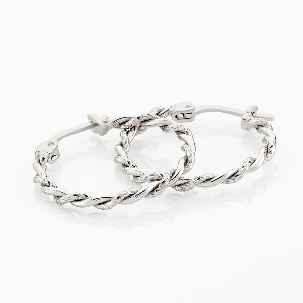 Créoles Argent Blanc Abie