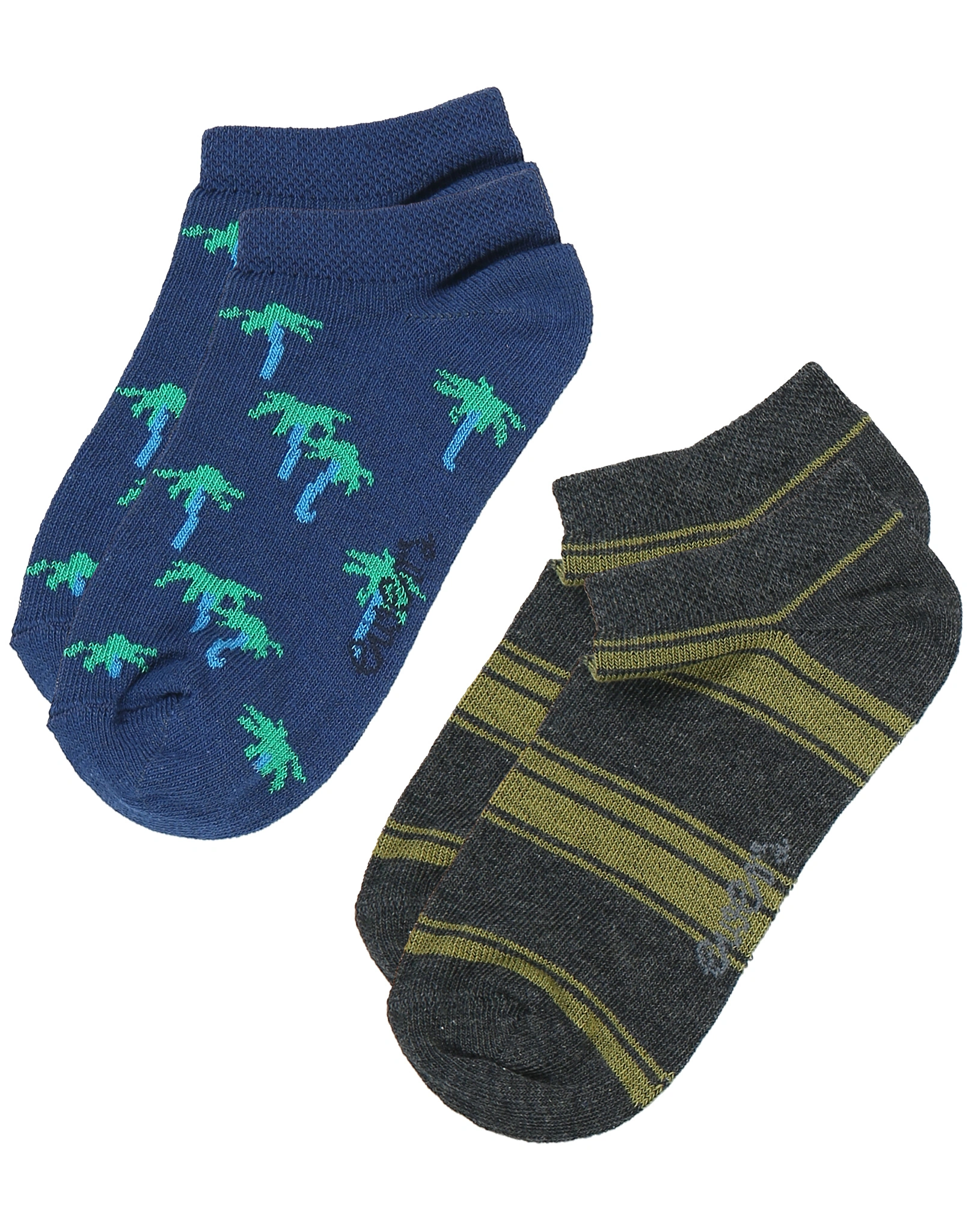 Sneakersocken PALME/RINGEL 6er Pack in blau/grün