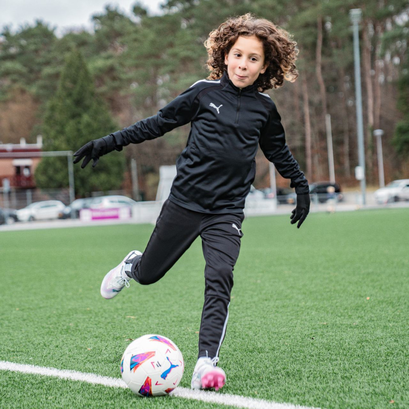 PUMA teamLIGA Trainingsjack Kids Zwart Wit