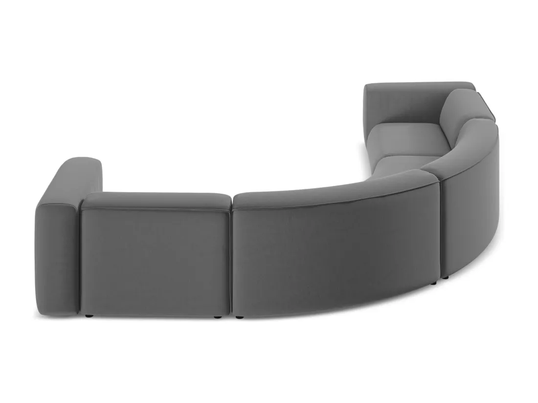 Canapé d'angle modulable en velours - gris - EKAHI