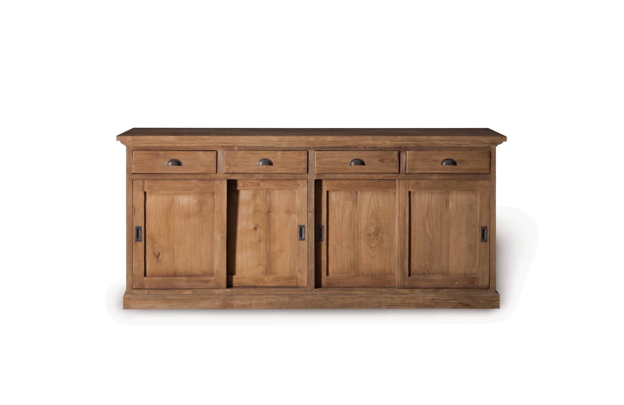 Sideboard, 4 Türen, 4 Schubladen, natur, T 45 cm, B 200 cm, H 90 cm von fischer's lagerhaus