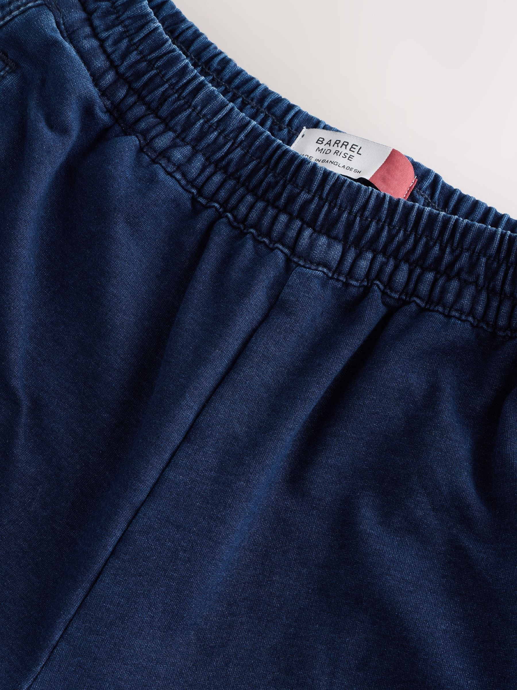 Donkerblauw - Denim Jersey Broeken met Barrel jeans