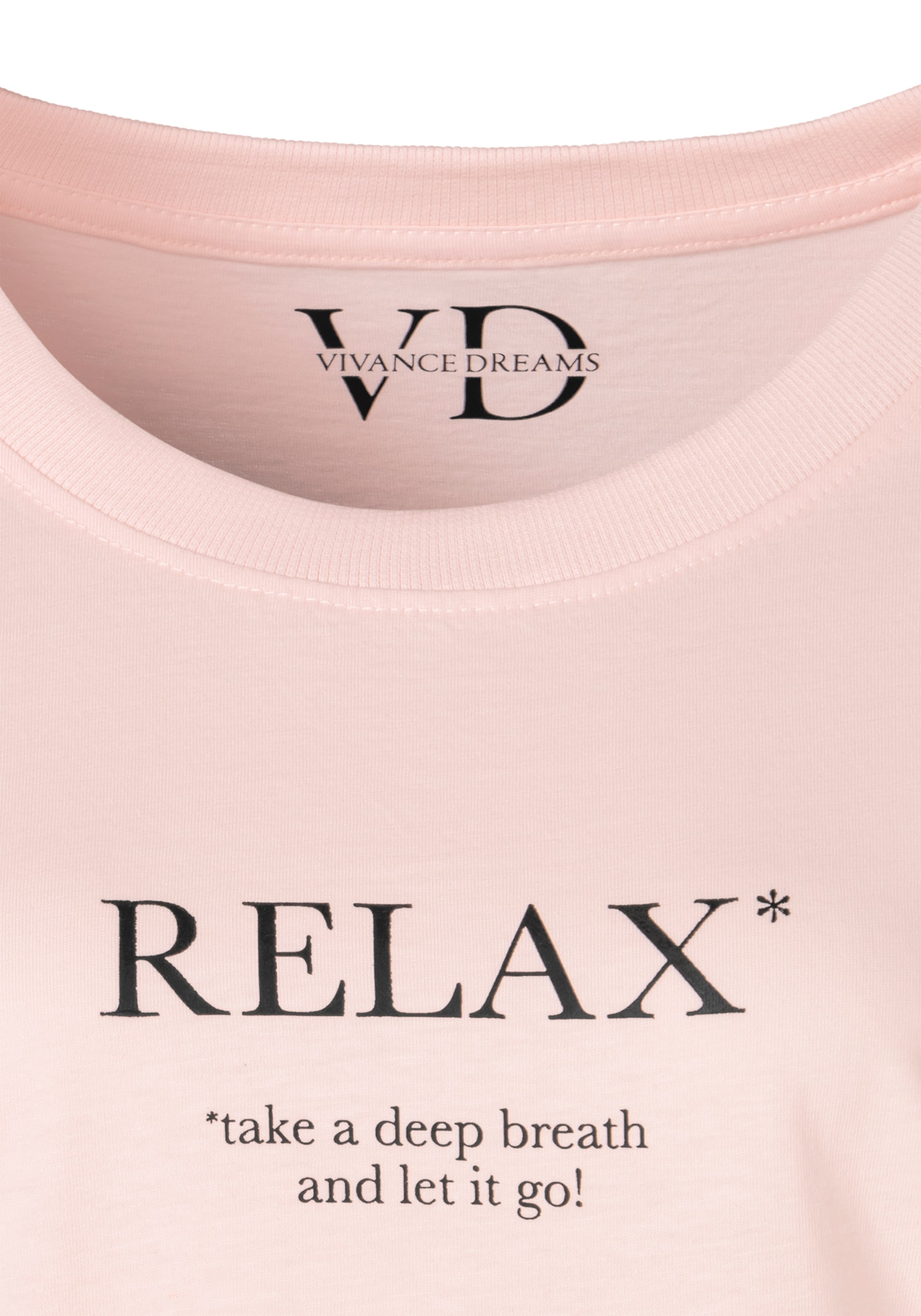Vivance Dreams Pyjamaoberteil , mit Statementdruck