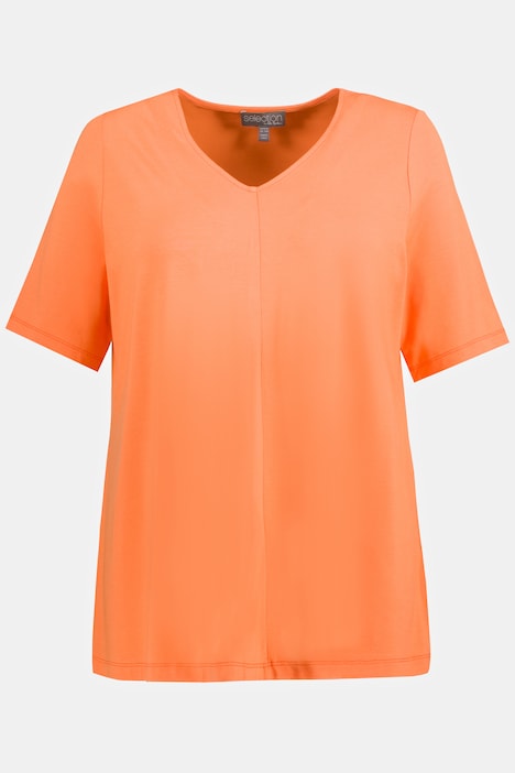 T-Shirt, Ziernaht, A-Linie, V-Ausschnitt, Halbam