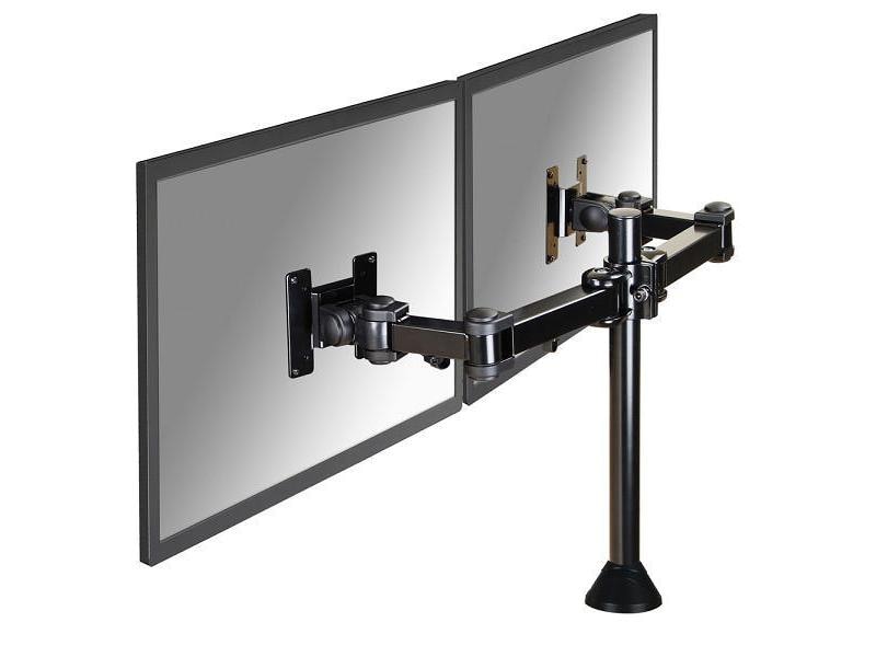 NEOMOUNTS Tischhalterung FPMA-D960DG bis 12 kg – Schwarz Für 2 Flachbildschirme von 10