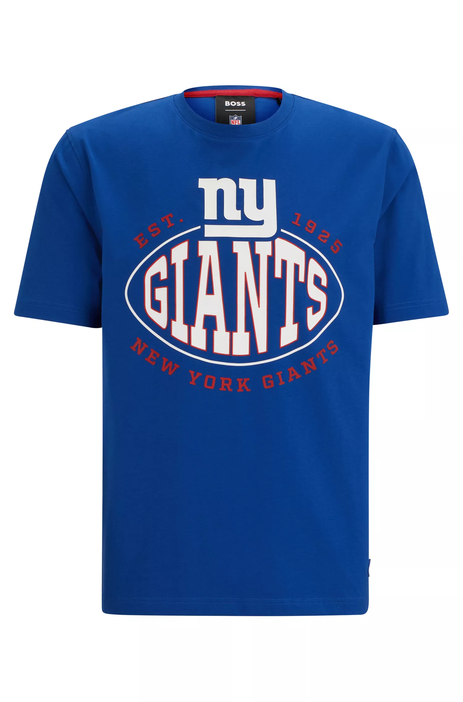 Camiseta BOSS Orange-BOSS x NFL em algodão stretch com estampa da colaboração.