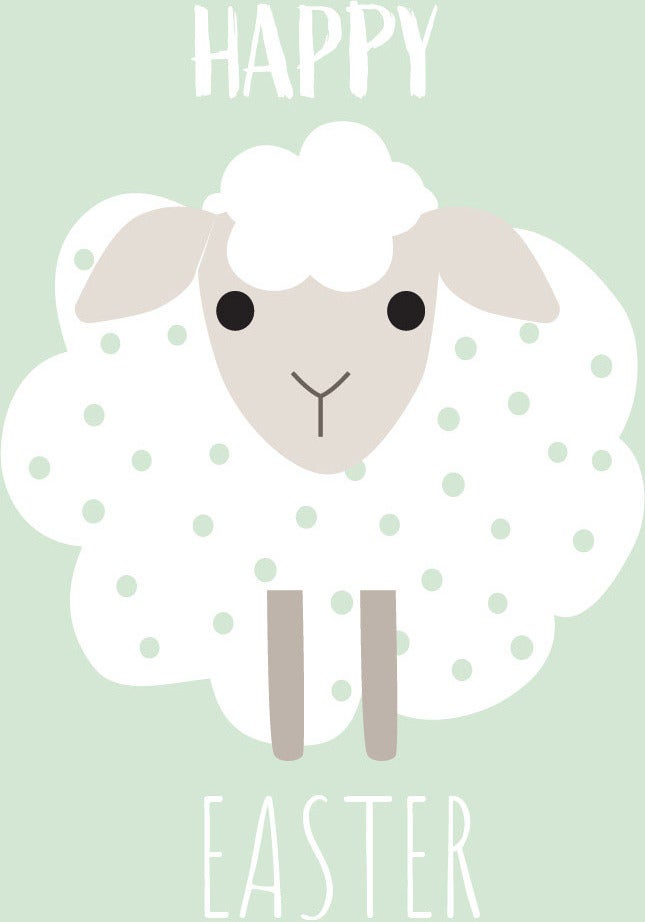 Duni servet Happy Sheep groen / wit 33 x 33 cm 20 stuks