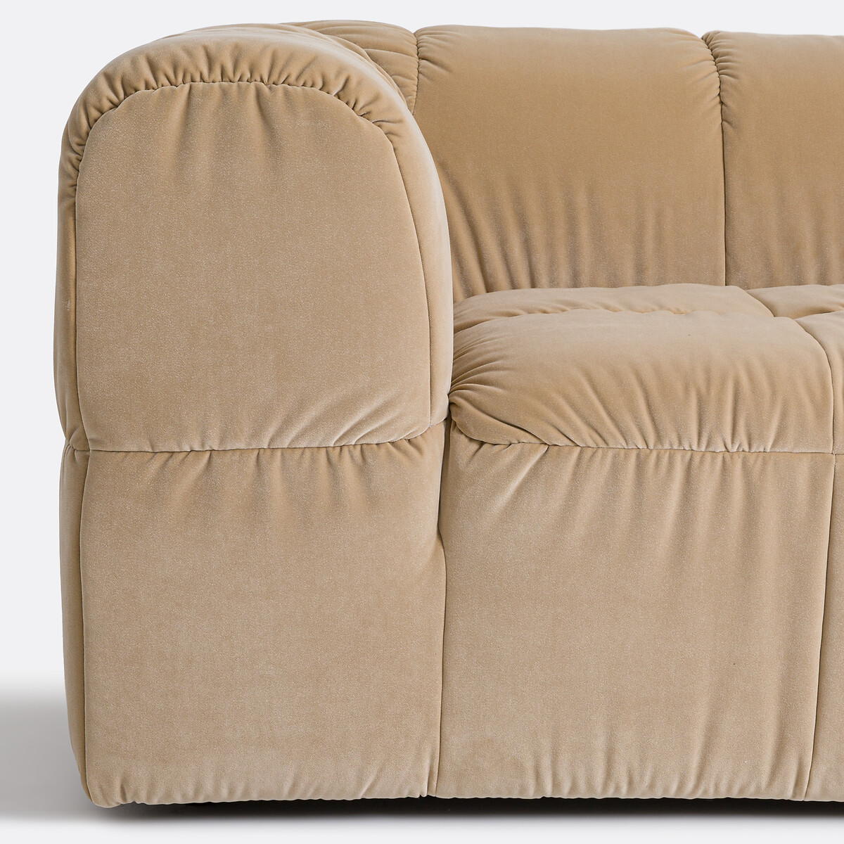 LA REDOUTE INTERIEURS<br>Veludo superior reto de 3 lugares, LIZZY