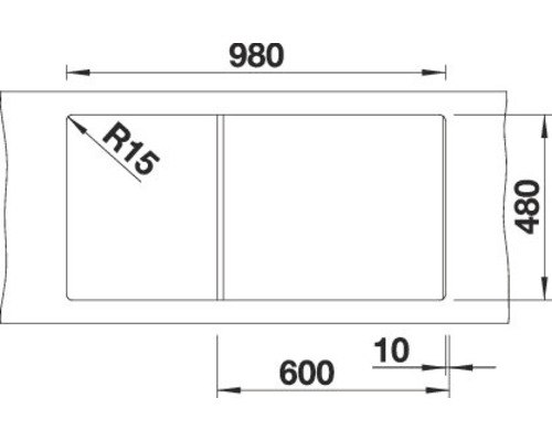 Blanco ZIA XL 6 S spoelbak, 1000 x 500 mm, antraciet, 517558