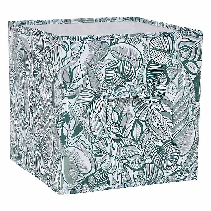 Boîte de rangement carrée en textile Mixxit motif jungle
