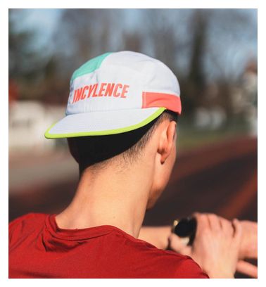 Casquette de Running Incylence Signature Blanc Bleu Fluo