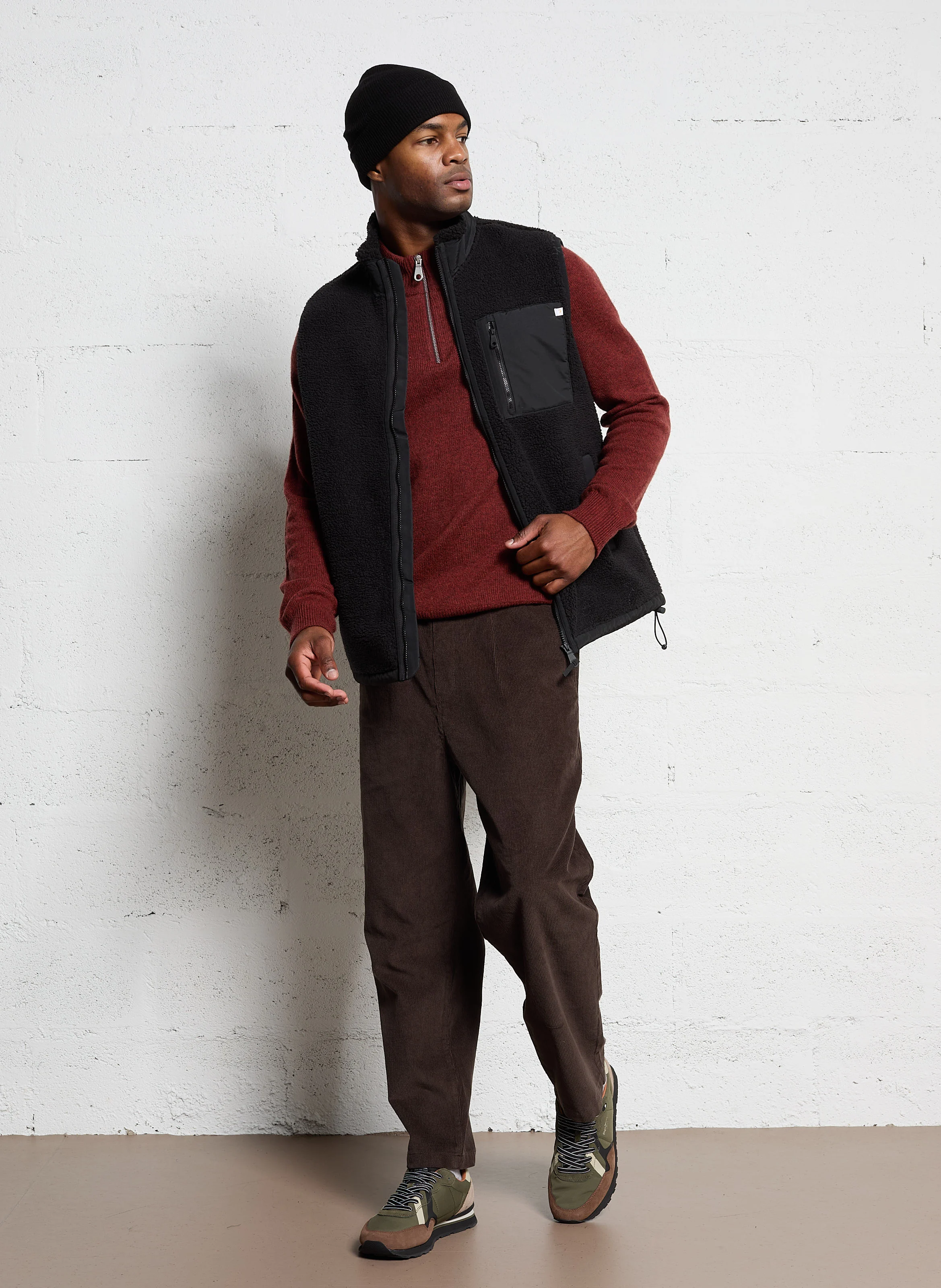 GRANT - Veste sans manches effet fourrure | Noir