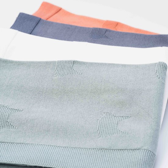 Petits chats Couverture en tricot   Bleu Danube        de               La Manufacture de Layette