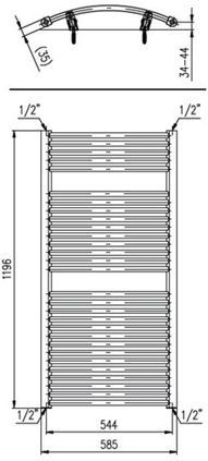 Boss & Wessing - Odro - Designradiator - Pergamon - Gebogen - 119,6x58,5 cm - 804 Watt