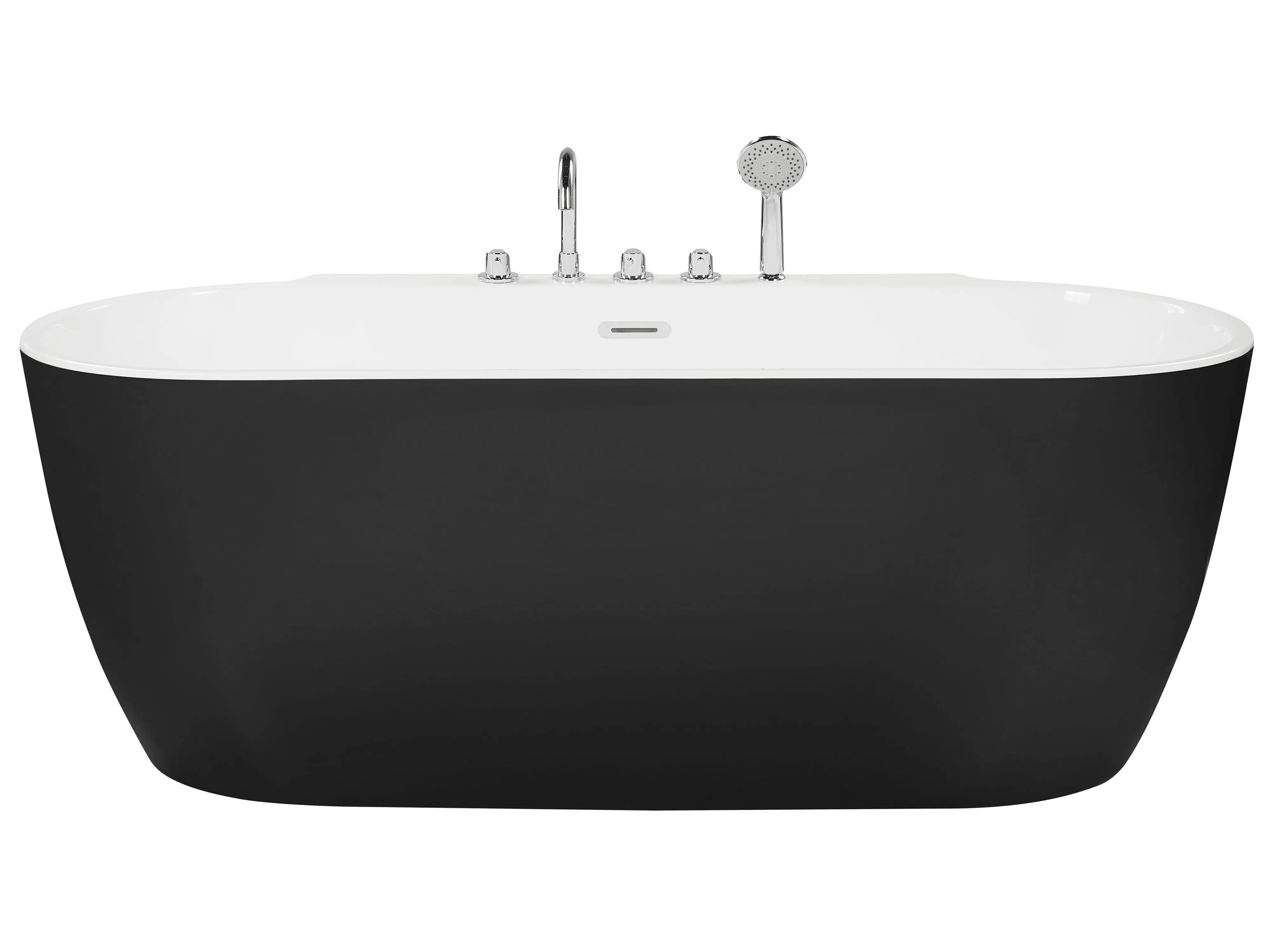 Vrijstaand bad ROTSO 170 x 80 cm Zwart/wit
