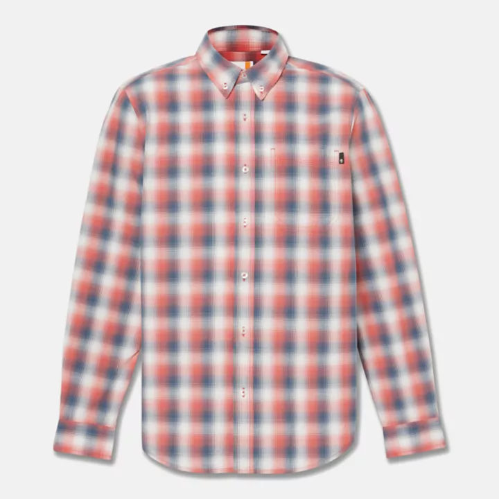 Chemise à carreaux pour homme en orange clair