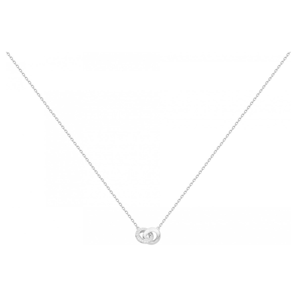 Collier mono-motif en Argent avec oxyde de zirconium blanc