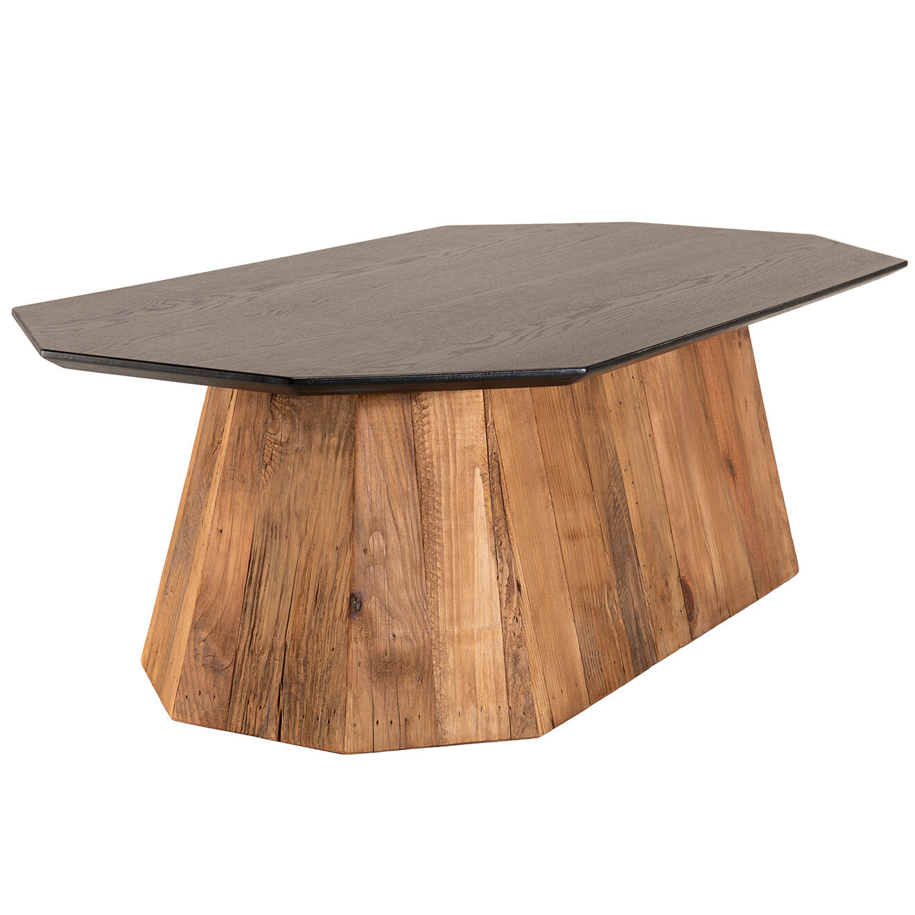 Macabane Table basse octogonale Dandy bois naturel  - 120x60x36 cm
