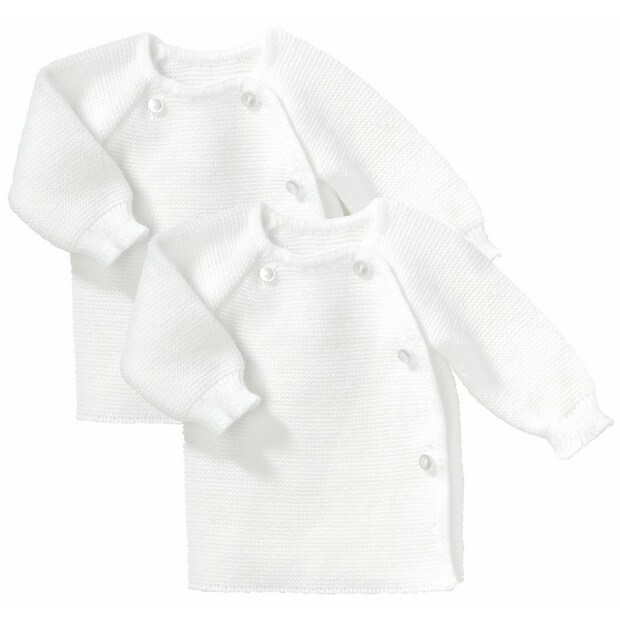 Lot de 2 Brassières en maille blanc naissance - BEBE9 CREATION