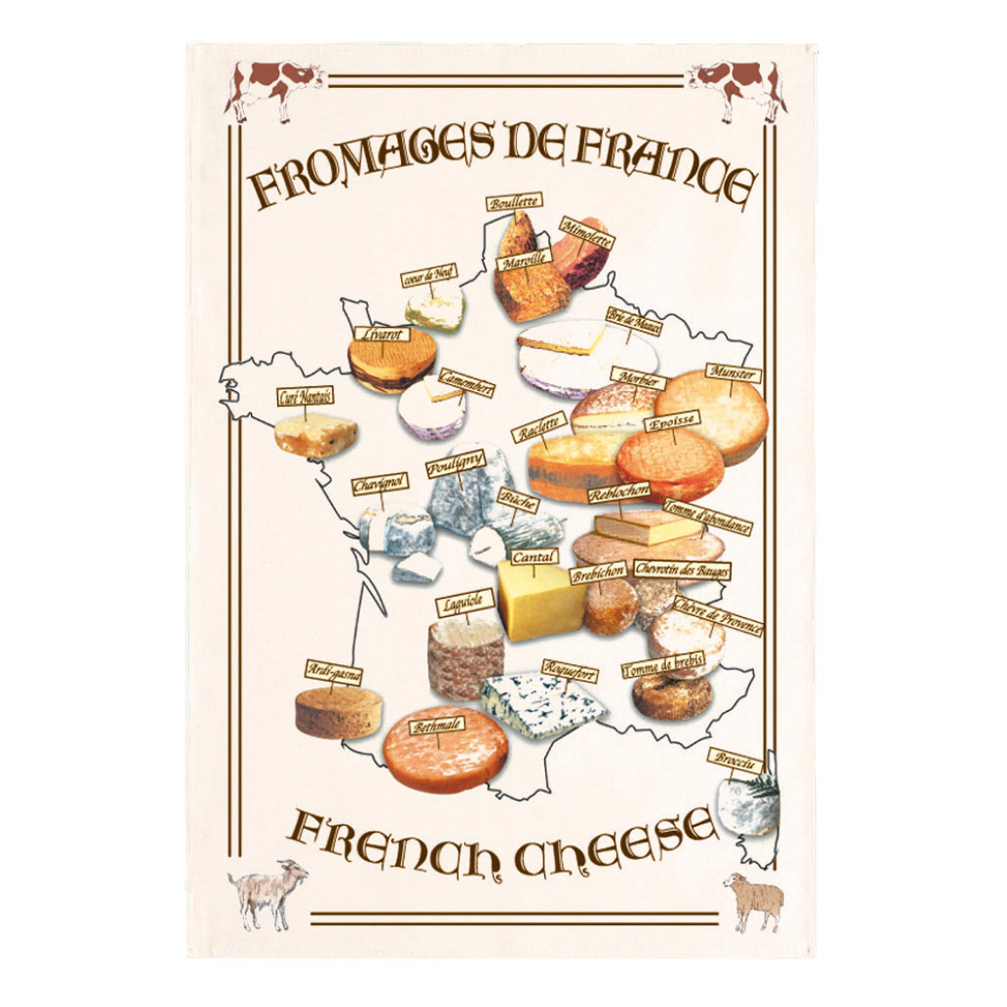 Torchon carte fromages