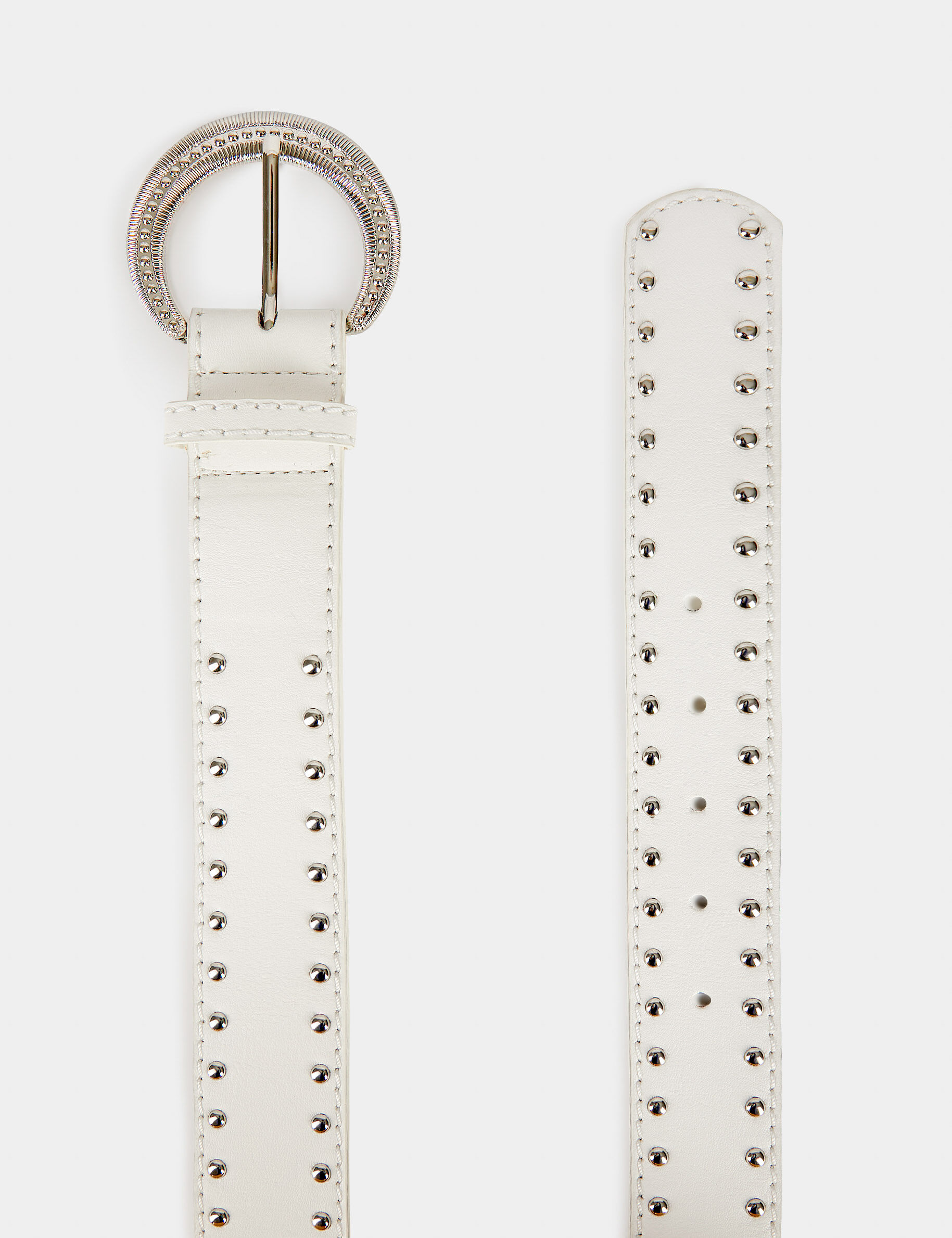 Ceinture avec clous blanc femme - blanc