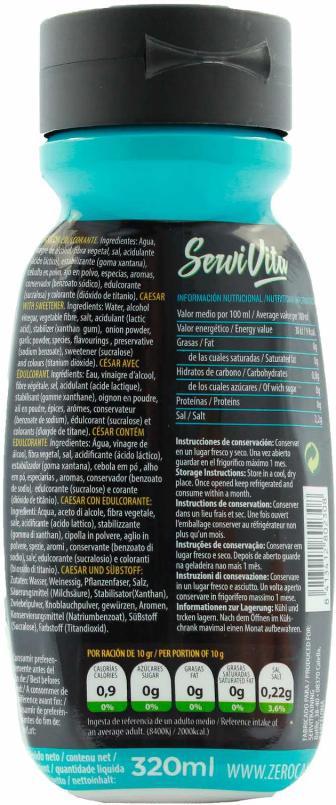 Molhos ServiVita ServiVita Sem Calorias 320 ml