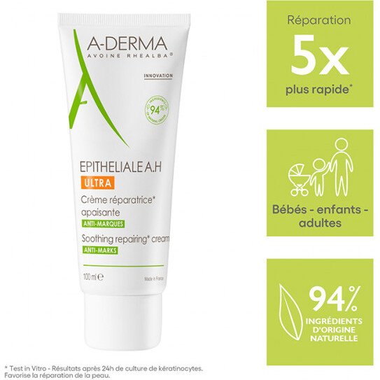 Crème réparatrice apaisante Aderma Epithéliale A.H Ultra - Tube de 100 ml