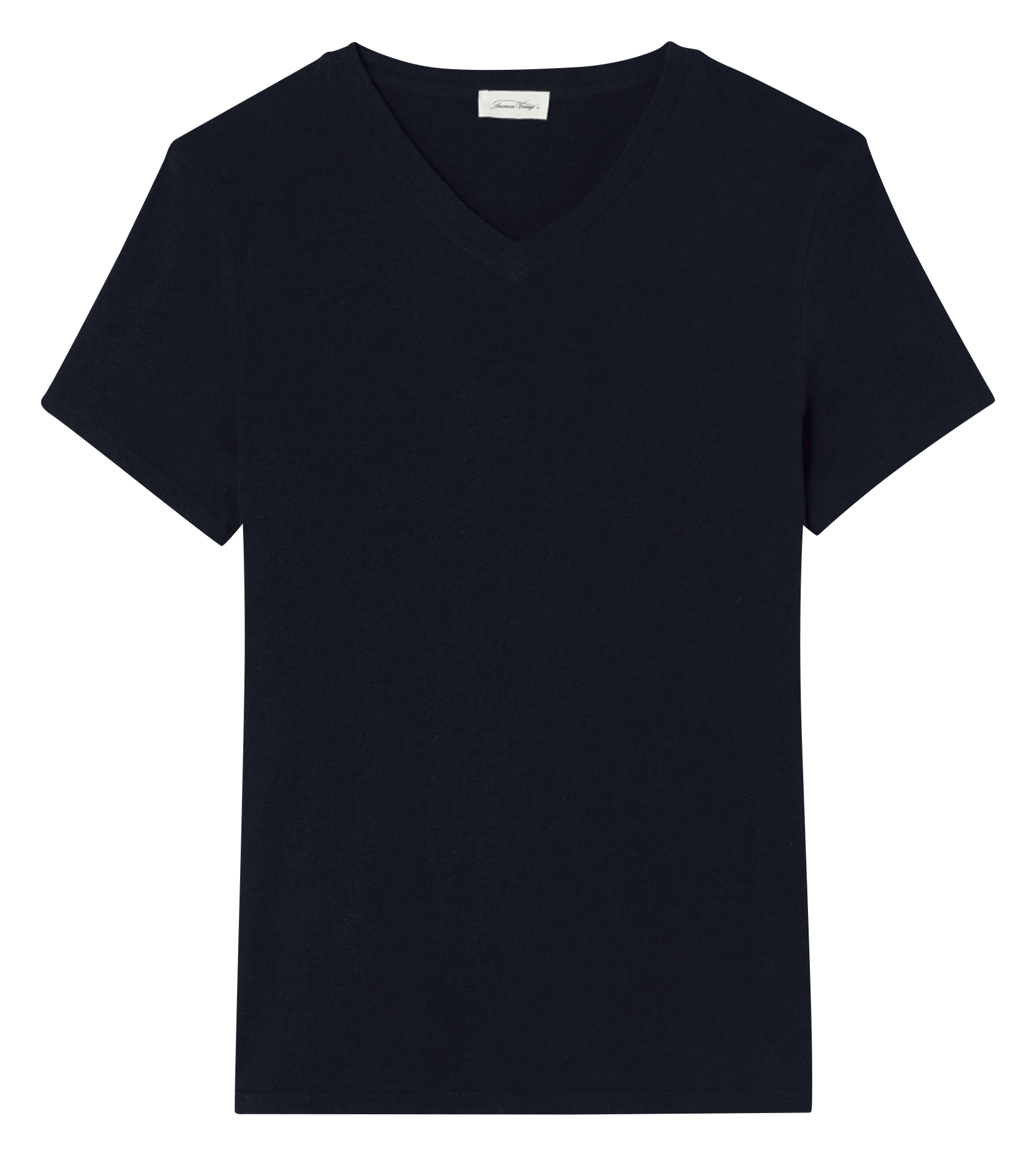 GAMIPY - Tee-shirt col V en coton | Noir