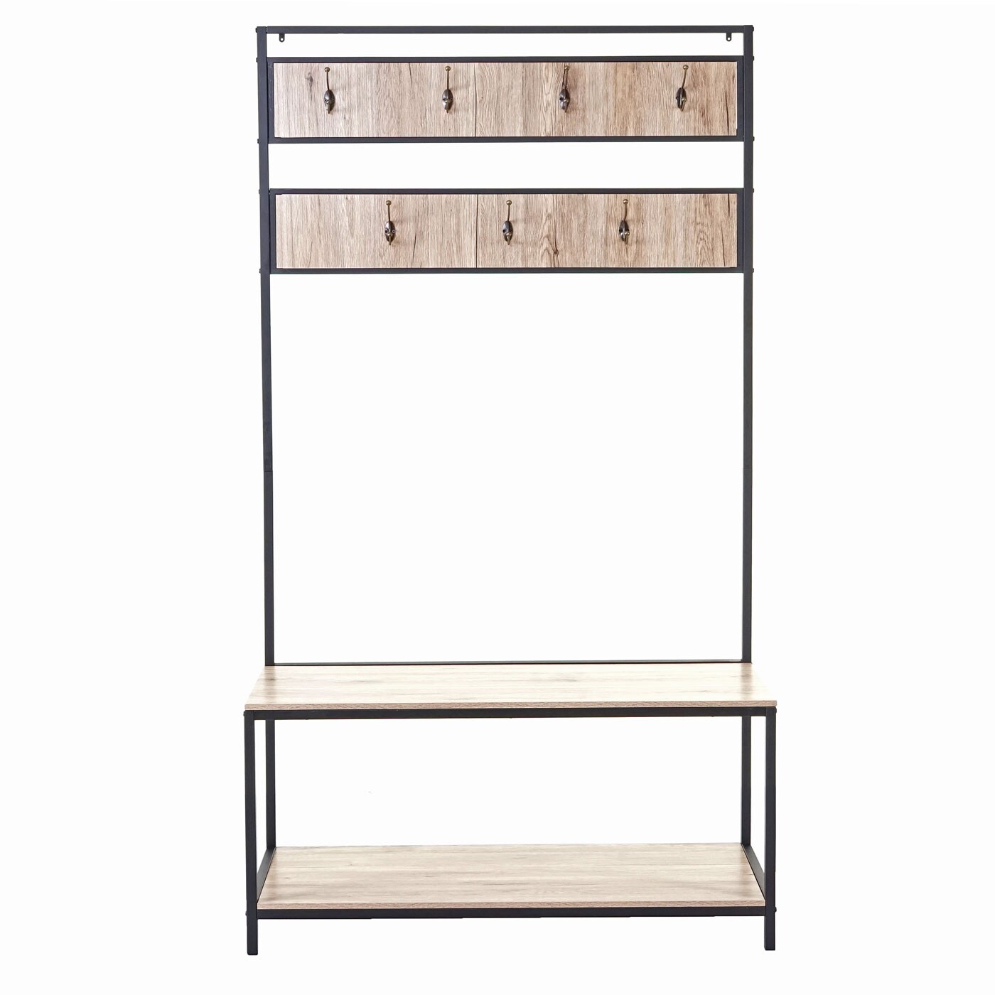 Standgarderobe MCW-D44, Garderobe Garderobenständer, mit Ablage 184x102x41cm