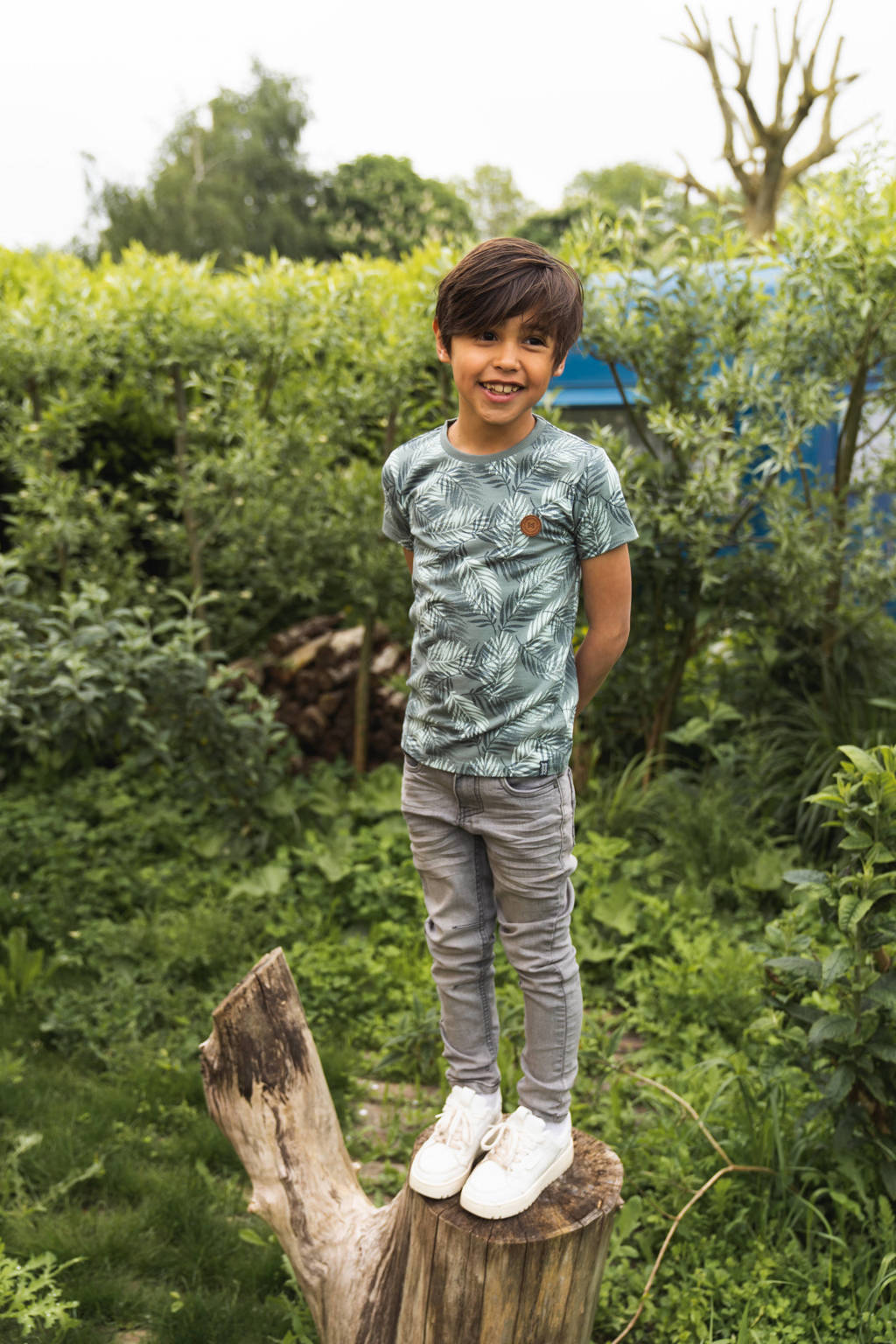 Koko Noko T-shirt met all over print groen/lichtgroen