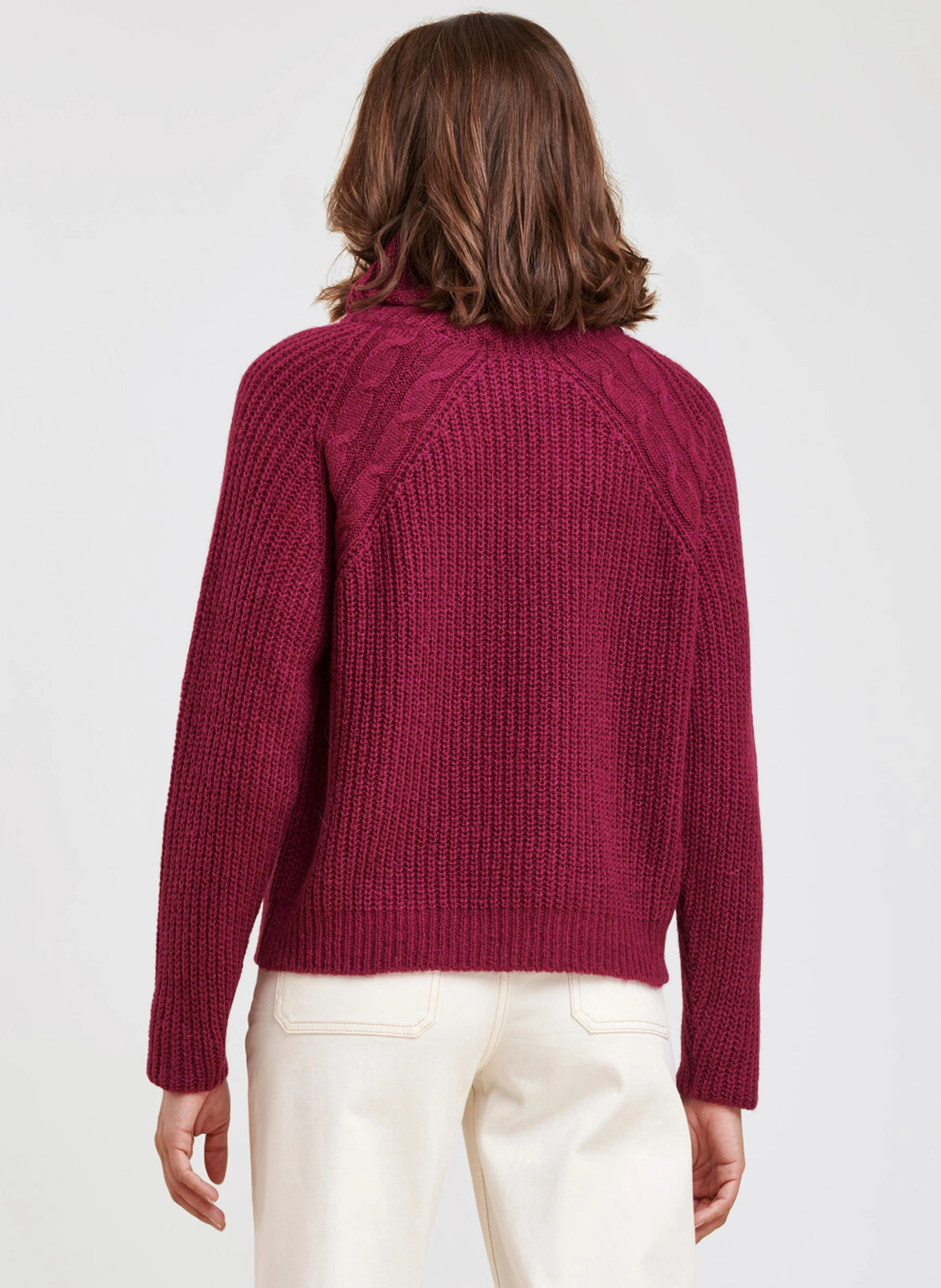 Pull tricot col roulé| Violet