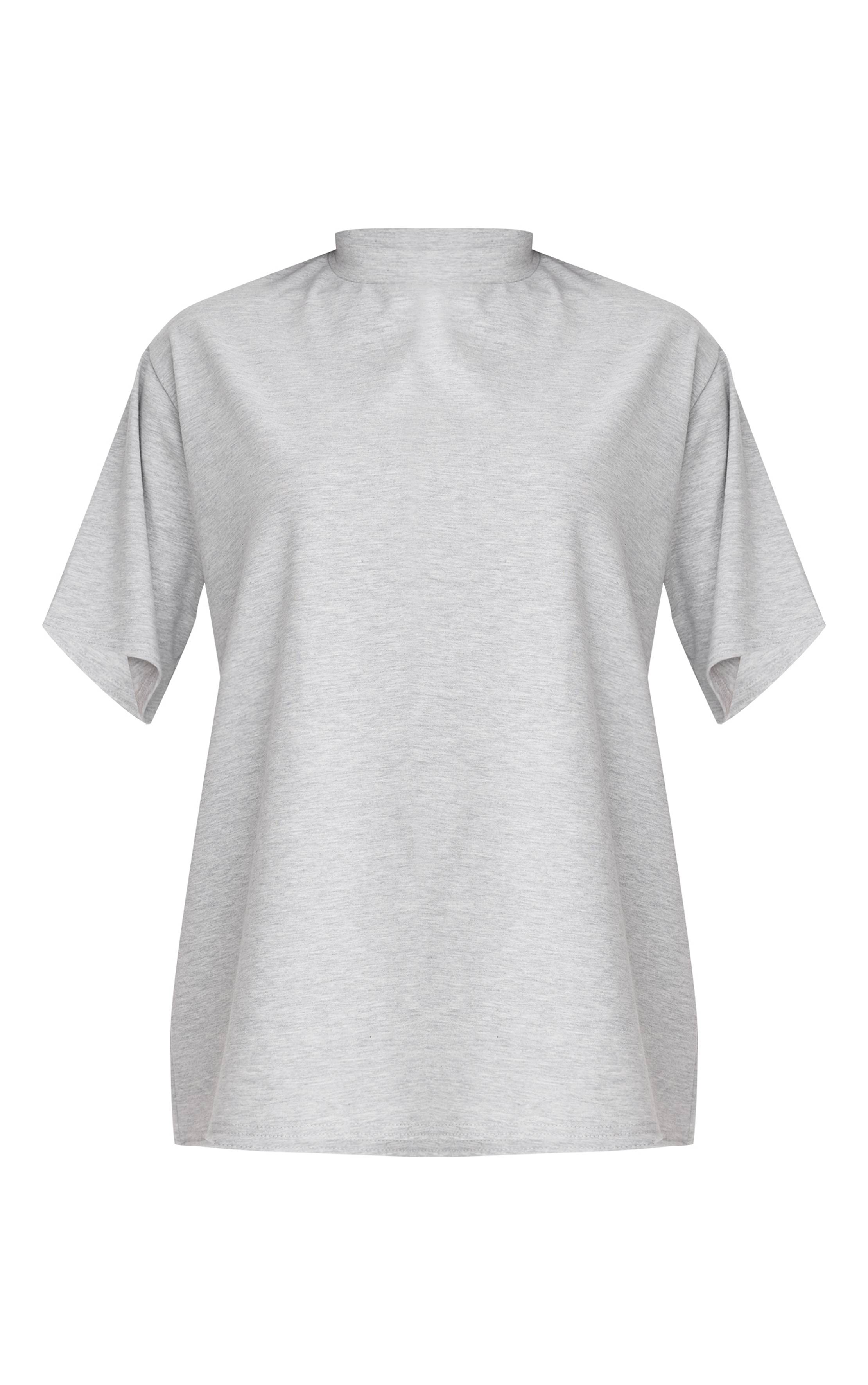 Gris T-shirt Oversize Basique En Coton