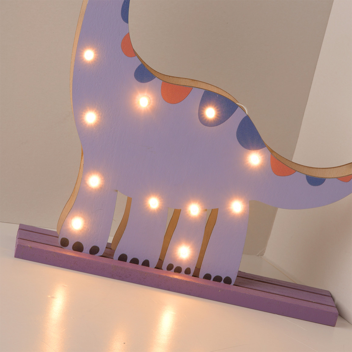 Topolino LED Lampe in Dino-Form helllila / lila