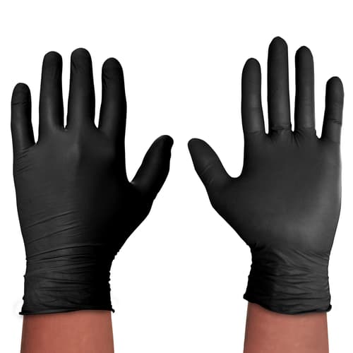 Spontex Black Protect, 20 Einmalhandschuhe aus Nitril, latexfrei und ungepudert, Größe M