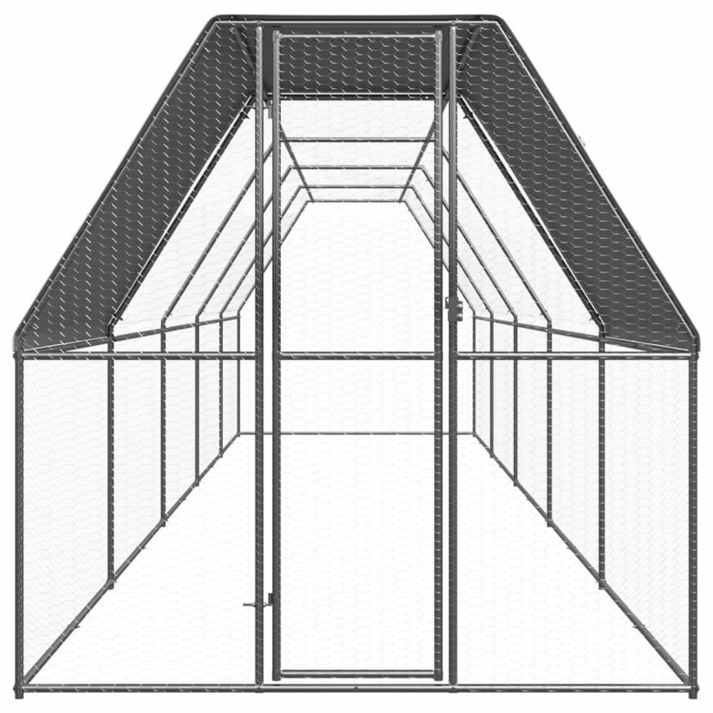 Poulailler d'extérieur 2x10x2 m acier galvanisé
