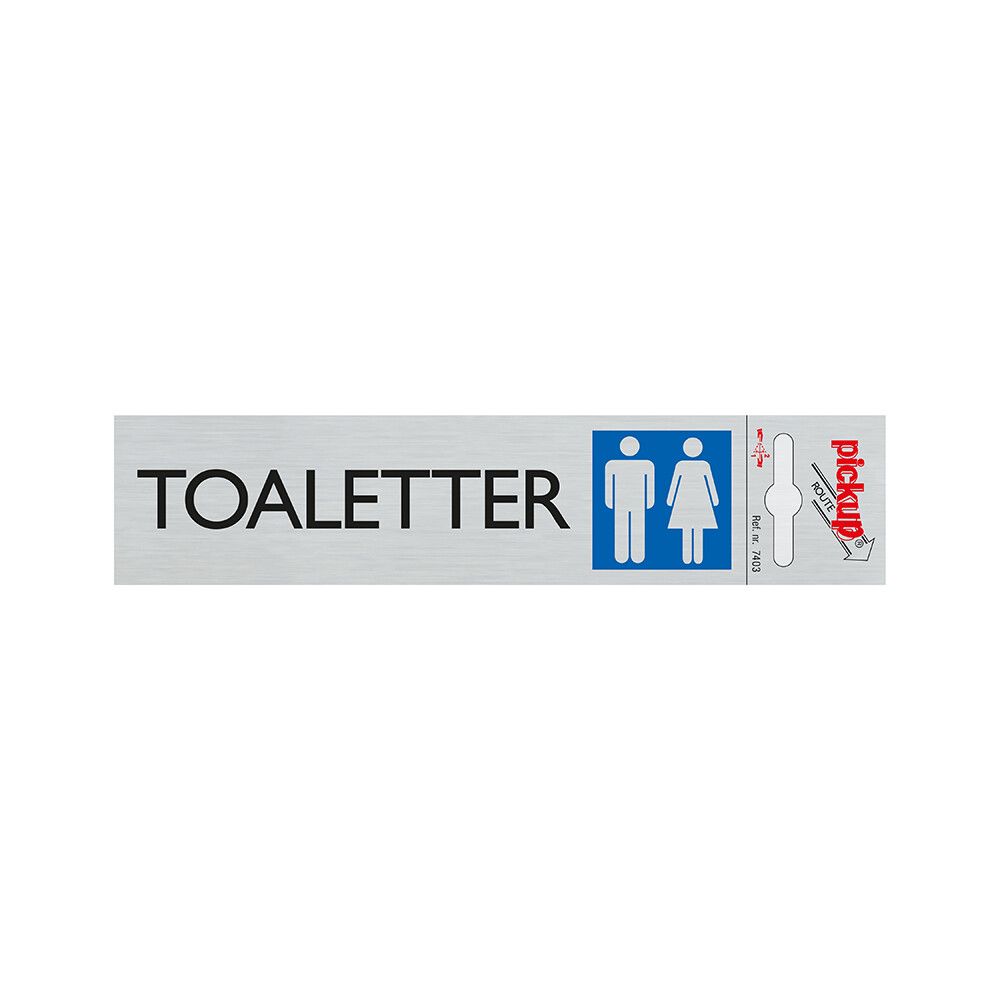 SKILT PICKUP TOALETTER (D&H) ALU 165 X 44 MM