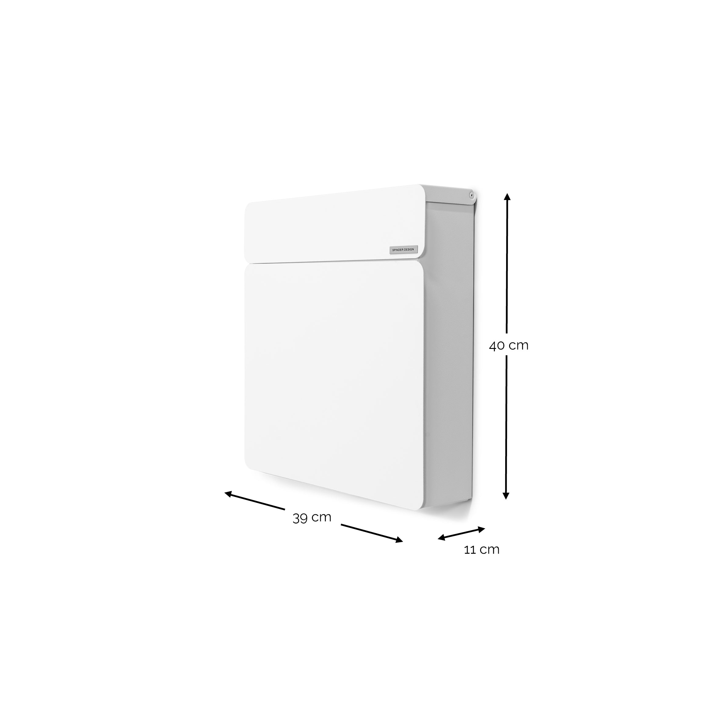 Spinder Design brievenbus Inbox - Wit - incl. sleutel