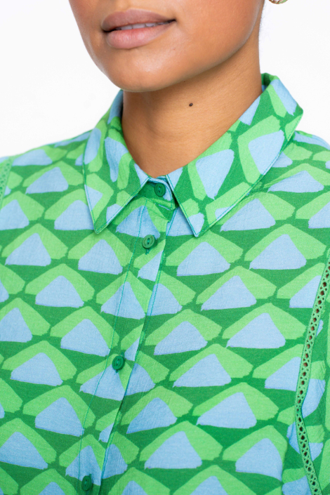 Geisha groene dames blouse