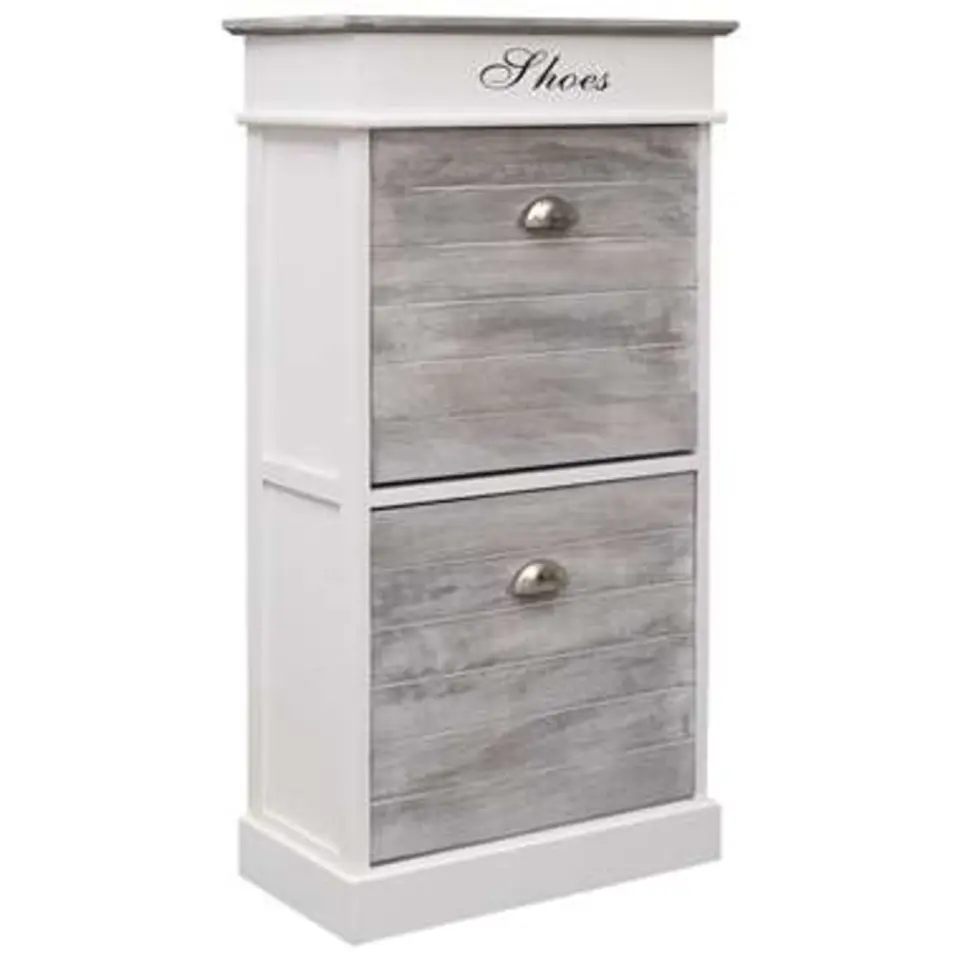vidaXL - Schoenenkast - Grijs - Hout