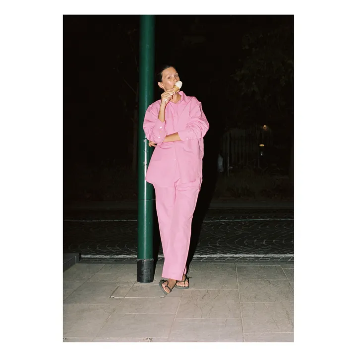 Lido Chemise Manches Longues Lin | Rose fuschia