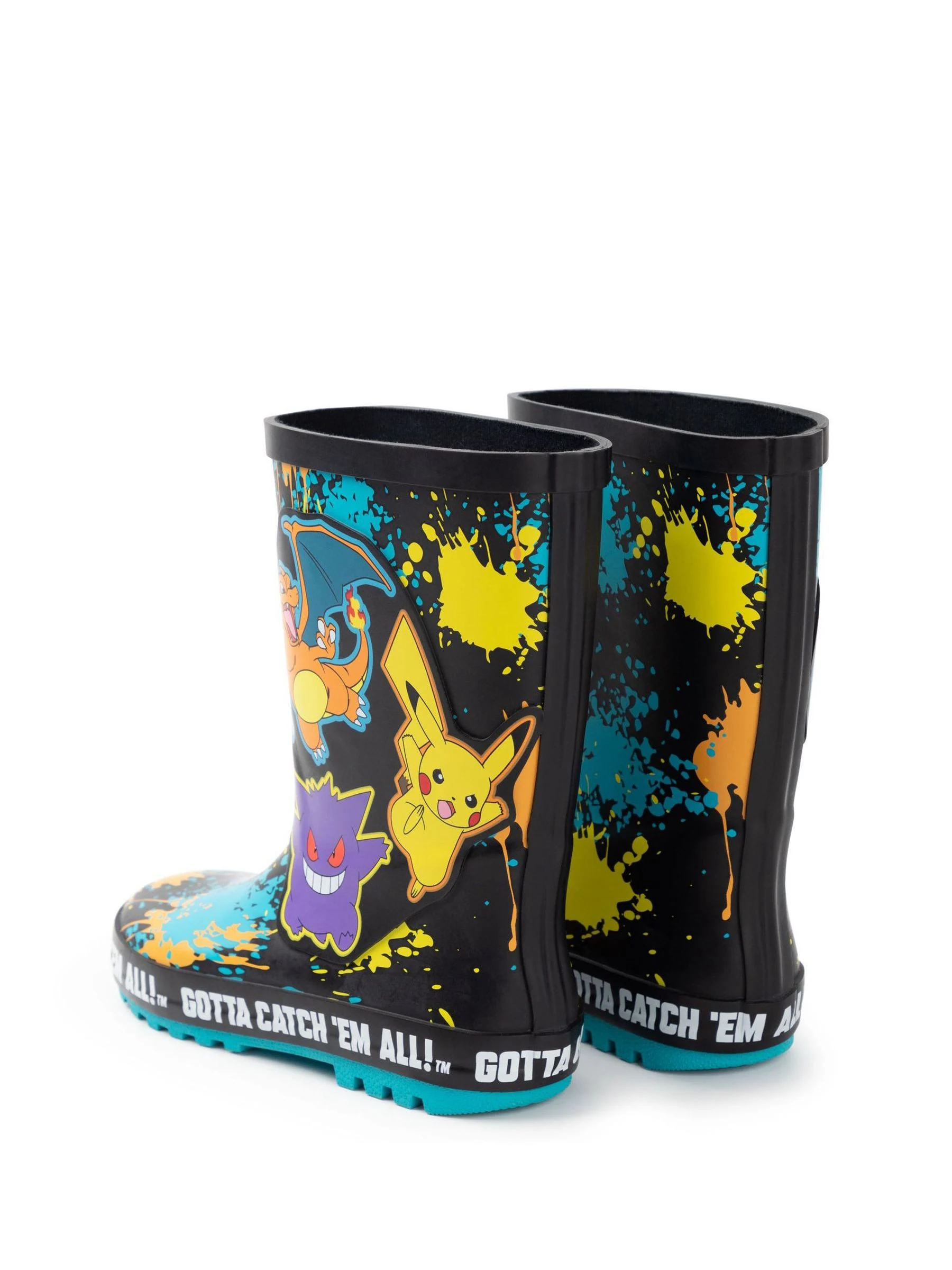 Zwart - Vanilla Underground Kids Pokemon Wellies with Handles