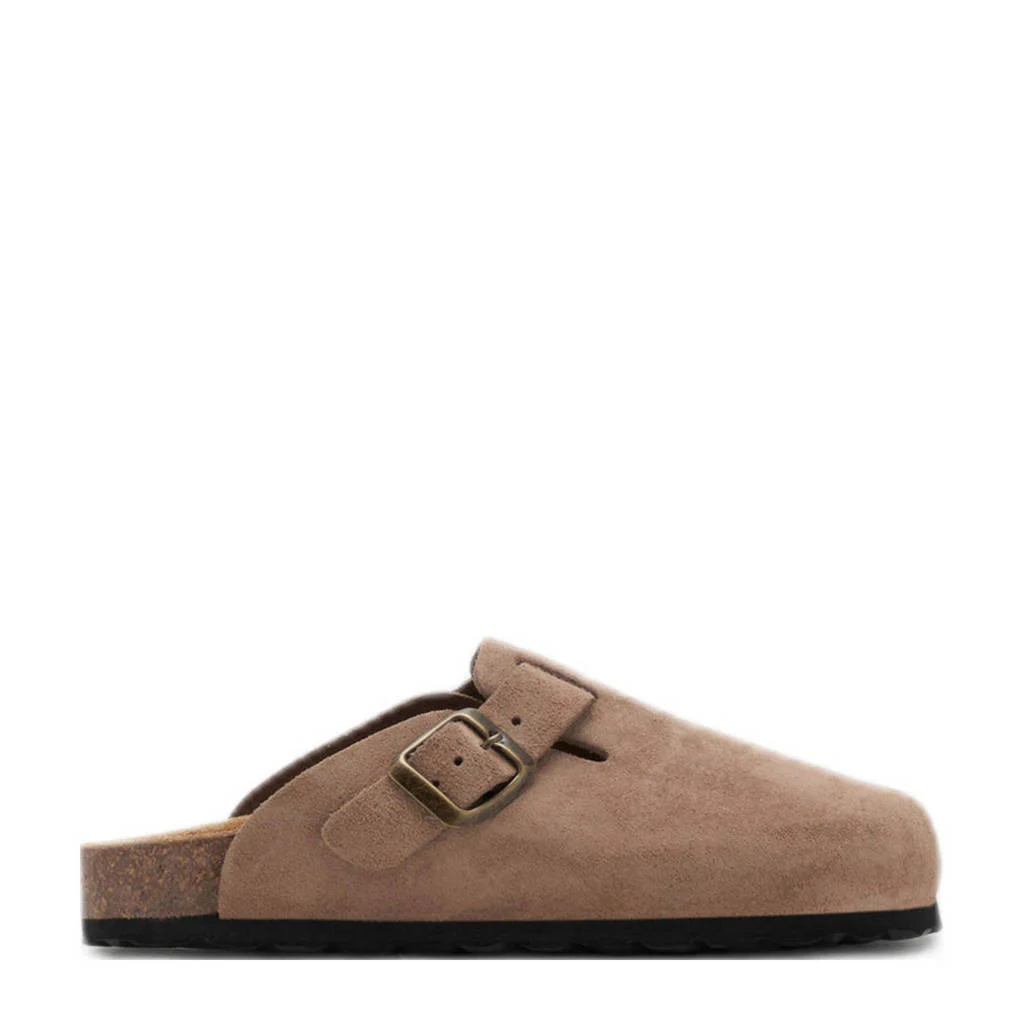 Mango Kids suède clogs bruin