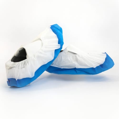 Surchaussure PLP 35g/m² blanc semelle PE 80µm bleu