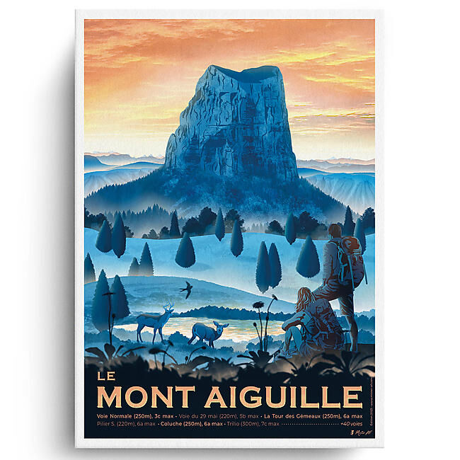 MONT AIGUILLE AFFICHE A3 VINTAGE