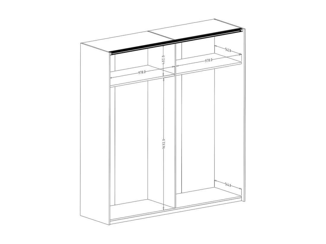Chambre compléte FOX : Lit coffre 180x200, Armoire, commode, chevets, chêne clair et noir