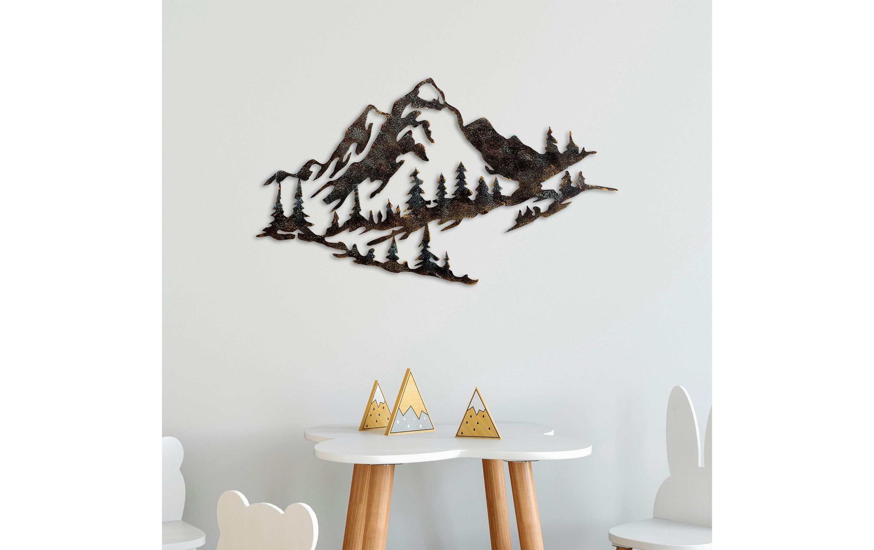 Wanddekoration Mountain 70 x 40 cm, MetallWandbild
