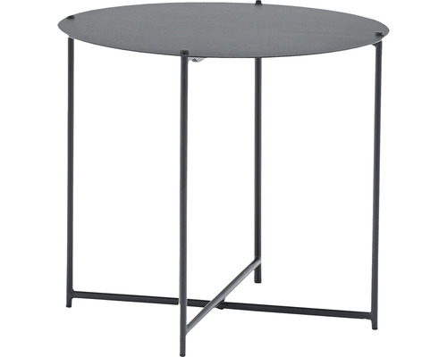 Acamp Lund bijzettafel, 45,5 cm, staal, antraciet, opvouwbaar, rond