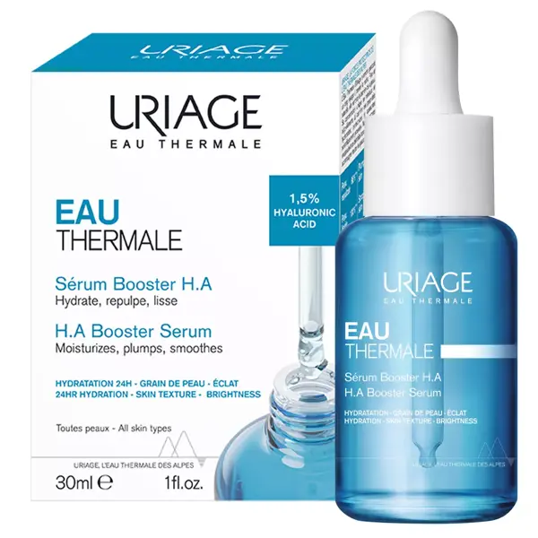 Sérum Uriage Thermal Water Booster com Ácido Hialurônico, Hidratante, Suavizante e Preenchedor 30ml
