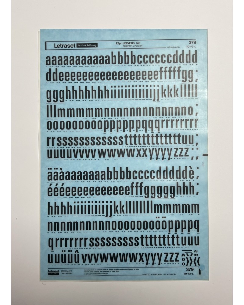 Letraset 379 - UNIVERS 59 -72pt