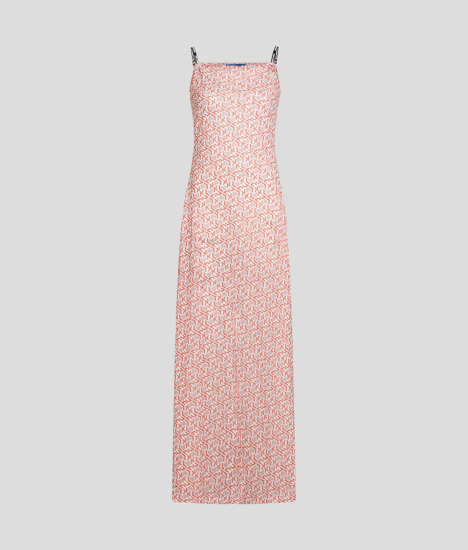 ROBE MAXI EN MESH AVEC MONOGRAM KLJ - Monogramme rouge sur toute la surface